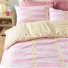 furn. Duvet Day Lottie Copripiumino Set - Set Di Biancheria Da Letto Reversibile Ultra Morbido E Geometrico (Giallo/Rosa - 137x200cm)