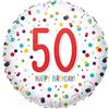 amscan Palloncino in alluminio standard per 50° compleanno coriandoli S40