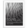 Americanflat Cornice 70x90 cm Bianca - Cornice 60x80 cm con Passepartout o 90x70 cm Senza Passepartout - Portafoto con Bordo Sottile in PVC e Pannello Protettivo in Plastica