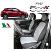 Pastrello Fodere Foderine Coprisedili auto Grigio su misura FIAT 500 X 2014> ANT + POST