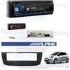 ALPINE Kit Radio Autoradio ALPINE UTE-200BT mascherina 1 DIN Nera FIAT PUNTO EVO