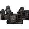 F-Core COPPIA TAPPETI COPRICOFANO ECOPELLE NERO ROSSO DAF XF105 XF106 AUTOM CON WEBASTO