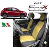 Pastrello Fodere Foderine Coprisedili auto Beige misura FIAT 500 X 2014> ANT + POST