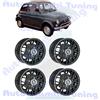 Stilauto 4 Cerchi in Lega da 12" per FIAT 126 500 F L R EPOCA Ray Nero Diamantato 4½x98