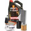 Volkswagen Tagliando 4 Filtri +5 LT Olio Motul 8100 X-CLEAN 5W30 C3 Bmw Serie 1 E87 E88 E82
