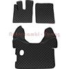 F-Core COPPIA TAPPETI + COPRICOFANO IN ECOPELLE NERO DAF XF105 XF106 MANUAL NO WEBASTO