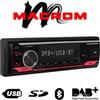 Macrom Sintolettore Macrom DL3300DAB Autoradio 1Din con Bluetooth USB Aux AM/FM DAB+