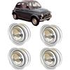 Kit 4 Cerchi Ruota in Ferro Omologati per FIAT 500 Epoca 3,50x12 Con Coppe +Viti