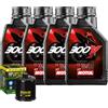 Motul Kit Tagliando Olio Motul 300V 5W40 + Filtro Per Honda GL1500 Black Widow 2001
