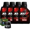Motul/Hiflo Kit Tagliando Olio Motul 300V 15W60 Per Kawasaki Side X Side KAF540 MULE