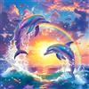 CEOVR Diamond Painting Kit Adulto Delfino 5D Diamond Painting,Diamond Painting Adulto Tramonto,30x30 cm Pittura Diamante,Mosaico Diamanti Painting,Animale Painting Diamond 5D
