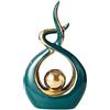 LGYKUMEG Oggettistica Per La Casa Moderna,Sculture Moderne Design Astratta Scultura in Ceramica, Arredi, Creative Cantinette Vino, libreria, Salotti,Decorazioni -adatta anche come regalo ,Alta 27 cm,Verde,S