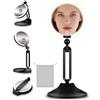 JADAZROR Specchio ingranditore per il trucco illuminato 10X/1X, specchio ingranditore per il trucco bifacciale 1X/10X con 3 luci colorate, specchio ingrandito da tavolo ricaricabile 10X, rotazione a 360°