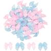 QUARKZMAN 100Pz Mini Fiocco di Nastro 1 Fiocchi Nastro Raso Multicolori Fiocchetti Piccoli Tessuto per Decorazioni Regalo Festa Cucito DIY Artigianale Natalizi, Rosa e Blu