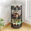 YunNasi Portaspezie Girevole Porta Spezie da Cucina Rotante in Acciaio al Carbonio Lazy Susan Organizer Porta Condimenti Girevole per Barattoli di Spezie, Herbs
