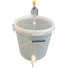 SILPLAST Set completo per la fermentazione da 20 l, set completo: secchio per gli ospiti con tubo di fermentazione e gomma di tenuta e rubinetto di scarico in plastica, secchio per birra o vino con