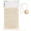 G2PLUS Corda di Cotone Bianco con Filo Dorato: Cordoncino Natalizio,2mm di Spago per Imballaggio Regali e Artigianato e Decorazioni Natalizie,50M