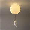 RSDELAPLUIE Plafoniera da Semi Incasso, lampadario Carino con Paralume in Vetro Color Crema 1 Lampadina Palloncino Orso Polare Design Lampada a Sospensione Lampada da soffitto per cameretta dei Bambini Sala da p