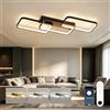 OTREN Plafoniera LED Soffitto Dimmerabile 60W 6000lm 82 cm con Telecomando, Luce 3000-6500K, Memoria, Modalità Notte e Timer, Lampadario Moderno per Soggiorno, Camera, Cucina, Sala da Pranzo, Nero