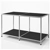 KARAT Scaffale in metallo nero, credenza a due livelli (B80 × 40 × H46 cm), struttura in acciaio cromato e verniciatura a polvere opaca, moderna e versatile, Concept Epure MK-016