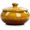 JRose Collections Posacenere in ceramica con coperchi, antivento, per uso interno o esterno, posacenere per fumatori, posacenere da scrivania, decorazione per casa e ufficio, JR23076 (giallo)