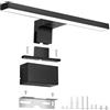 NBEASTKEY Lampada LED per specchio da bagno, 5W 30 cm 230 V Luce neutra 4000K, Lampada da bagno moderna per luce da trucco. IP 44 Impermeabile Nero(1264-30) [Classe energetica G]