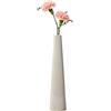 QUUPY Vaso da fiori conico in ceramica alto 21,7 cm, decorativo, piccolo vaso floreale a collo stretto, per soggiorno, casa, ufficio, centrotavola, tavolo, festa di nozze (bianco)