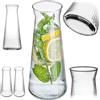 KADAX 2 x Caraffa in Vetro 1L, Caraffa per Acqua in Vetro Robusto, Caraffa per Bevande Lavabile in Lavastoviglie, Caraffa per Acqua Senza Piombo, Caraffa per Acqua, Succo, Limonata, Latte (Modello 2)