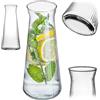 KADAX 1 x Caraffa in vetro 1L, caraffa per acqua in vetro robusto, caraffa per bevande lavabile in lavastoviglie, caraffa per acqua senza piombo, caraffa per acqua, succo, limonata, latte (Modello 2)