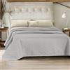IlGruppone Trapuntino Fiocco Trapuntato Matrimoniale Elegante Copriletto Con Trapuntatura Fantasia Fiocchetti Due Piazze Coperta Letto Leggera Primavera Estate Trapunta Coperta Leggera Fiocchetto - Grigio