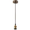 Vet Italy Vetrineinrete® Portalampada a sospensione cavo in corda 2 metri da soffitto bronzo vintage o nero per lampadine E27 (Bronzo) N3