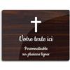 OCAP-FUNERAIRE.COM Targhetta con incisione a forma di croce cristiana autoadesiva, modello rettangolare (20 x 15 cm) personalizzata 1 a 3 linee in legno