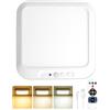 Lustaled Plafoniera LED Ricaricabile con Sensore di Movimento e Telecomando, Magnetica Senza Fili, 3 Temperature di Colore, Dimmerabile e Timer per Armadio, Bagno, Scale, Corridoio, Garage e Dispensa