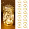 AOOTE Stringa Luci LED a Batteria, 16 Pezzi Micro Luci Stringa, 20 LED 2M Mini Lampada a Fili di Rame, Bianco Caldo, per Esterni Interni Feste, Matrimonio, Compleanno, Natale, Decorazione da Giardino
