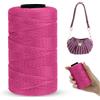 LEREATI Cordino per Borse Uncinetto Piatto Filo Macrame 1mm x 230m Macrame Corda Colorata Cordoncino per Borse a Uncinetto, Arazzo da Parete, Acchiappasogni, Fai da Te (Rosso Rosa)
