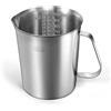 Newness Focus on Stainless Steel Newness Misurino con 3 unità di misurazione (ml, once e tazze), in acciaio inossidabile, con marcature e manico, Acciaio inossidabile, Silver, 1000 ML (32 OZ, 4 Cup)