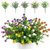TSHAOUN 5 pezzi Fiori Finti Artificiali Arbusti Piante Resistenti ai Raggi UV per Interni ed Esterni, Decorazione per Casa, Ufficio, Giardino, Patio, Cortile (Multicolore 5 Pezzi)