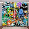 Loussiesd Hip-Hop Tende per camera da letto, soggiorno, astratte Street Graffiti Art Tende per bambini ragazzi ragazze stile hippie finestre tende Halloween tema decorazione camera W46* L54