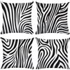 SCVBLJS Cuscino bianco e nero con motivo zebrato, federa decorativa per divano, per casa, camera da letto, interni ed esterni, cuscini per panca 45 x 45 cm