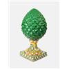 Terrecotte del Sole - Pigna in ceramica siciliana originale verde piede quadrato decorato H 30 cm, realizzata e decorata a mano.
