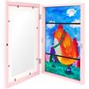 Newellsail Cornice per Bambini A4 Apertura Frontale Cornice Artistica per Bambini Cornice Intercambiabile per Disegni di Bambini, Opere D'arte, Progetti Artistici (Rosa)