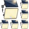 Peasur 6 Pezzi Luce Solare Led Esterno, 348LED Faretti Solari Con Sensore di Movimento, IP65 Faro Con Pannello Solare 3 Modalità per Giardino Garage