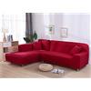Hiseng Copertura Divano Elasticizzato Chaise Longue Copridivano Angolare Antiscivolo Copridivano Componibile per Divano a Forma di L 2 Pezzi Universale Protettore (Rosso,2 posti + 3 posti)