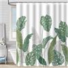FYting Tenda Doccia Antimuffa,Tenda per Doccia Verdi, con 12 Anelli a Fiori,L'orlo Cade in Modo Naturale, Resistente All'Acqua e Alla Muffa, Lavabile,per Bagno, Vasca(Foglia di Tartaruga Verde)