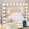 FENCHILIN Specchio Hollywood con luci RGB 18 Lampadine Dimmerabili Specchio per il Trucco con Illuminazione Specchio Led a 3 colore 80 x 60 cm specchio luci grande