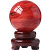 NIBHZ Sfera di Ossidiana Rossa con Supporto, Sfera di Cristallo Rosso Naturale Sfera di Rubino Che fonde Il Quarzo Cristallo Pietra preziosa per la Meditazione guarigione Feng Shui divinazione,14cm