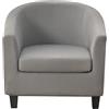 WWQQKJ Copripoltrona 1 Posto Chesterfield Elasticizzato 2 Pezzi Tinta Unita Fodere Poltrona da Cocktail Antiscivolo con Coprisedile per Bar Soggiorno Camera da Letto Club(Light Grey)
