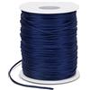 LEREATI Filo Nylon per Braccialetti 1.5mm x 100m Cordoncino Natalizio Cordone di Raso, Cordino per Borse Uncinetto, la Creazione di Gioielli, Fai da Te, Collane, Perline (Blu Scuro)