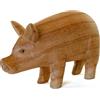 Purity Style Maialino in legno intagliato a mano, per amanti degli animali, animali della fattoria, statuetta maialino
