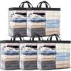 Dexpally 5 Pezzi Contenitori Vestiti Atole Per Vestiti in PVC,Scatole Vestiti Cambio Stagione con Cerniera e Maniglia per Biancheria Da Letto/Coperte (60x45x15 cm)
